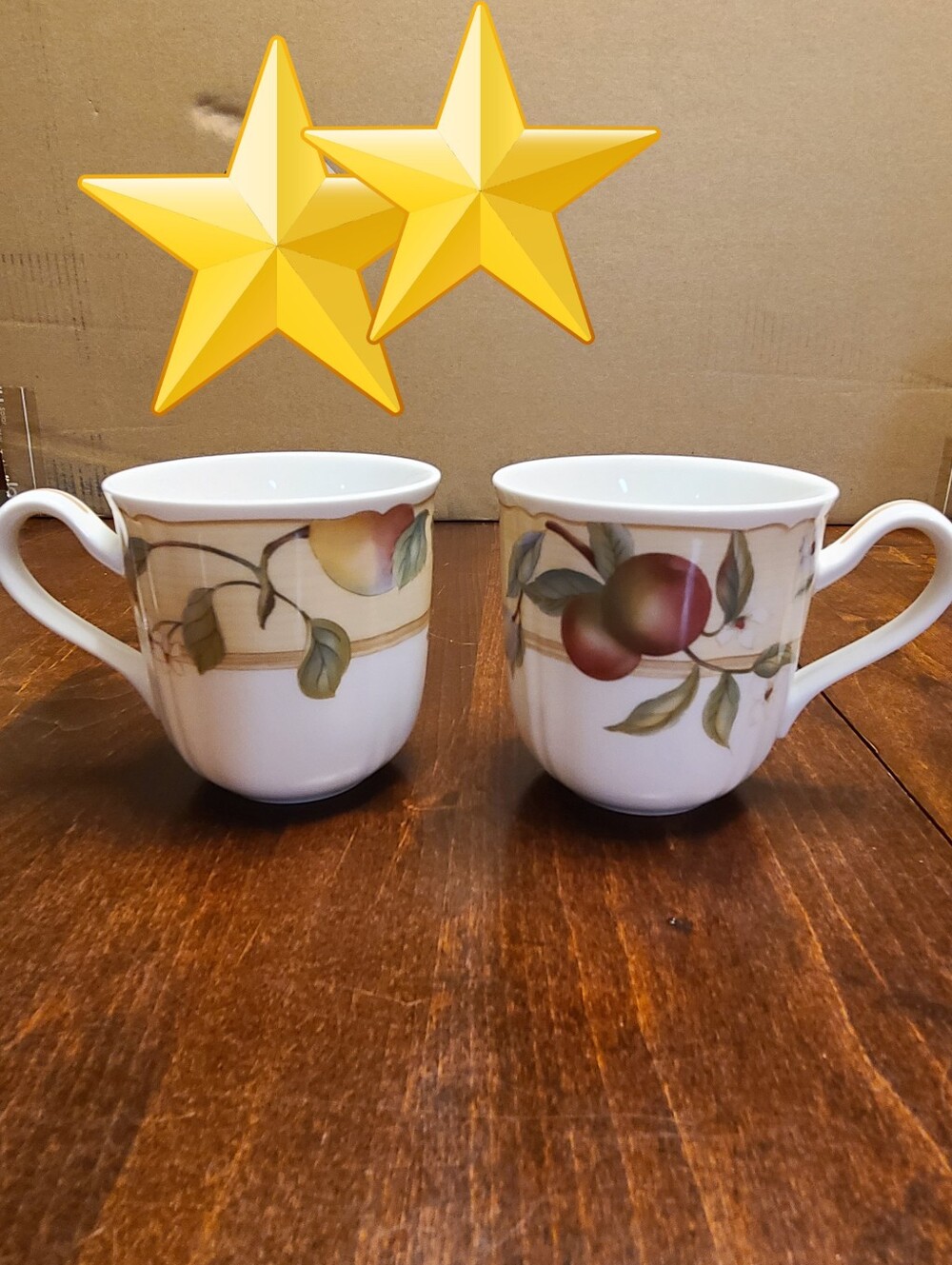 Set of 2 Noritake Homecraft Fruit Canyon Mugs Cups 9234 Excellent Discontinued